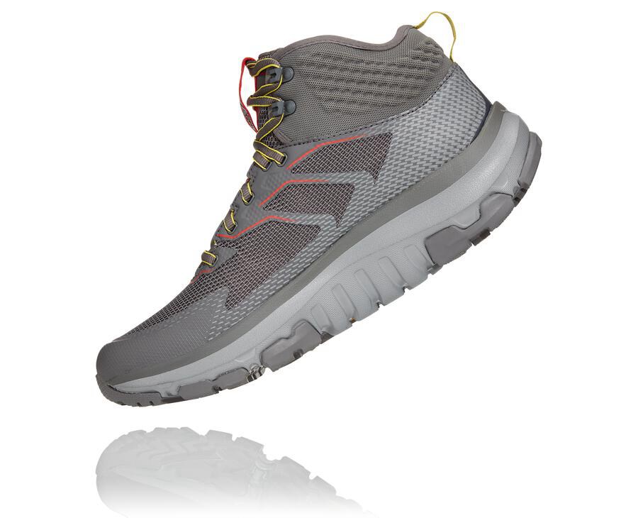 Hiking Boots Mens - Hoka One One Toa GORE-TEX - Grey - QEXUTNJ-17